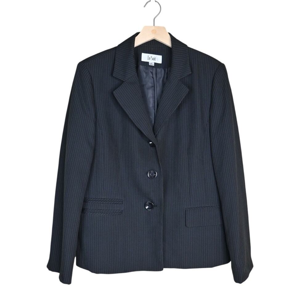 Le Suit Women's 14 Black Lined Blazer